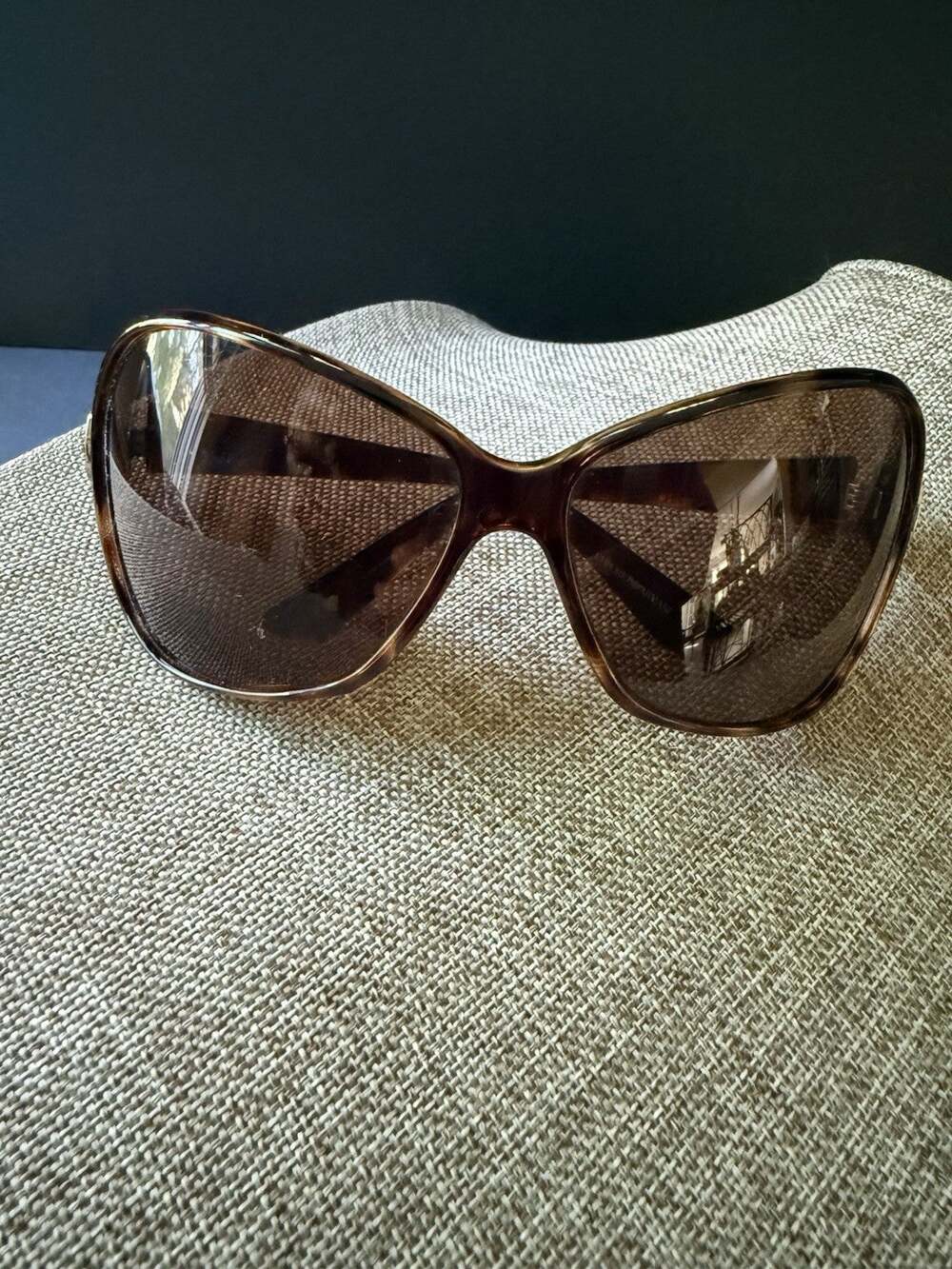 Giorgio Armani Tortoise Shell Oversized Square Sunglasses Sunnies Travel Beach